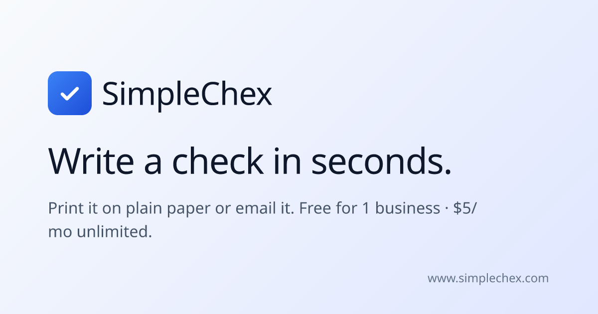 SimpleChex — Print and email checks. The simple way.